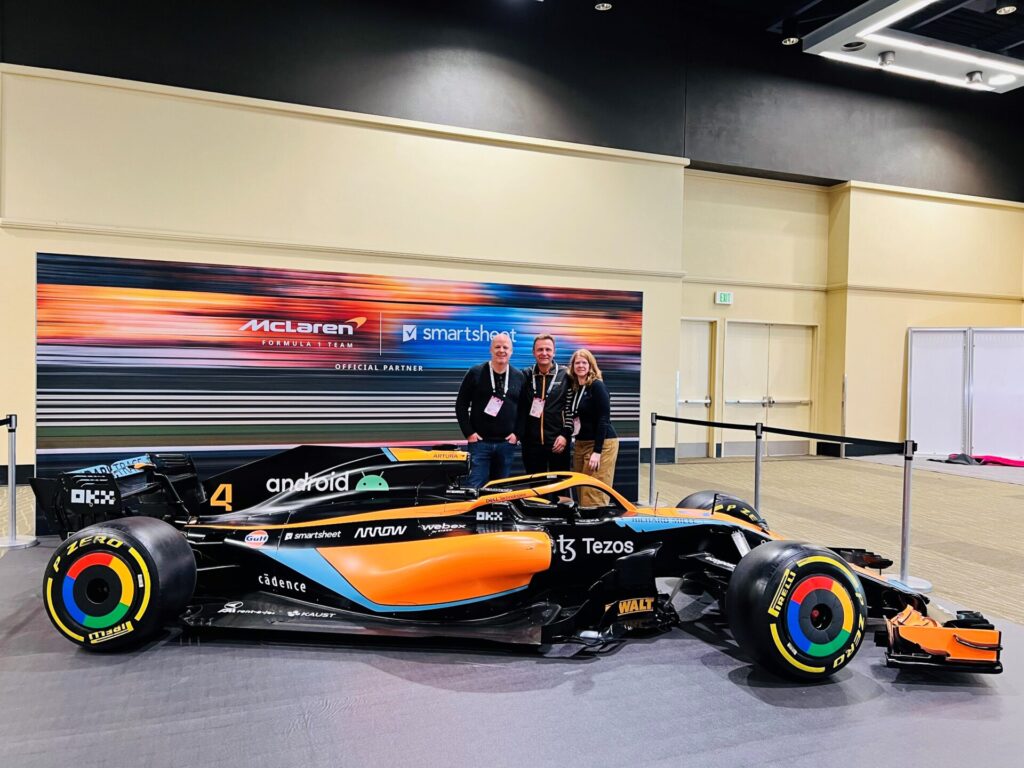 Mark Mader, Smartsheet CEO and Zak Brown, McLaren Racing F1 CEO