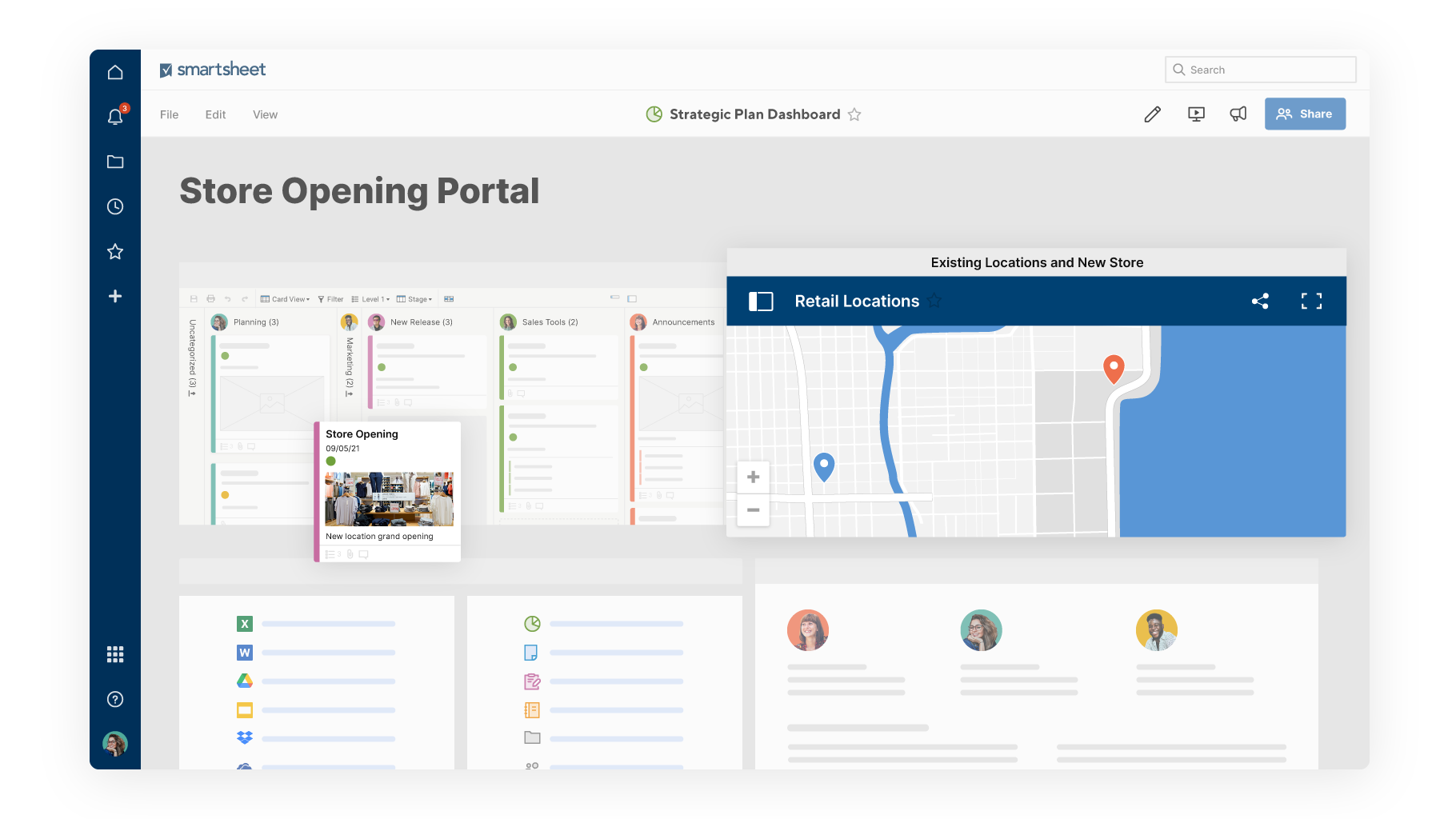 Smartsheet Dashboard for online store