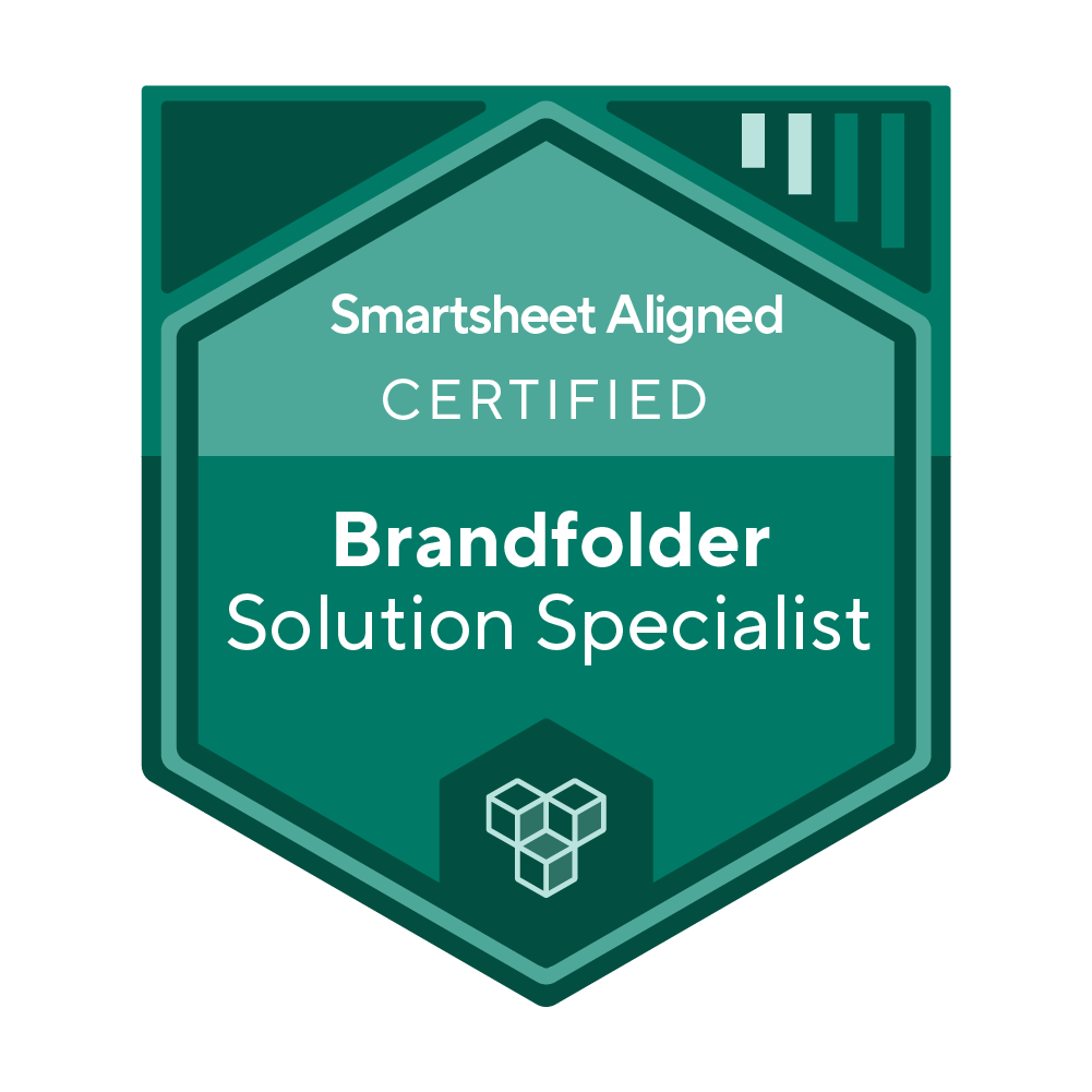About Us 20 Smartsheet Aligned Badges BF SolutionSpecialist Teal