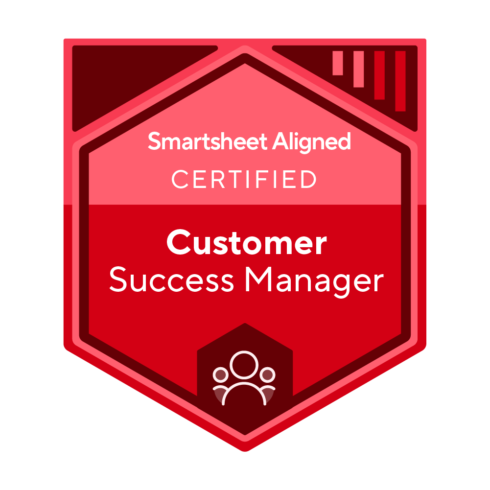 About Us 13 Smartsheet Aligned Badges Customer SuccessManager Red 1